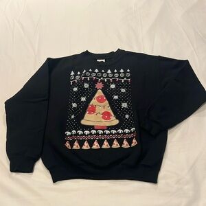 UGLY CHRISTMAS "SWEATER" SWEATSHIRT - PIZZA TREE